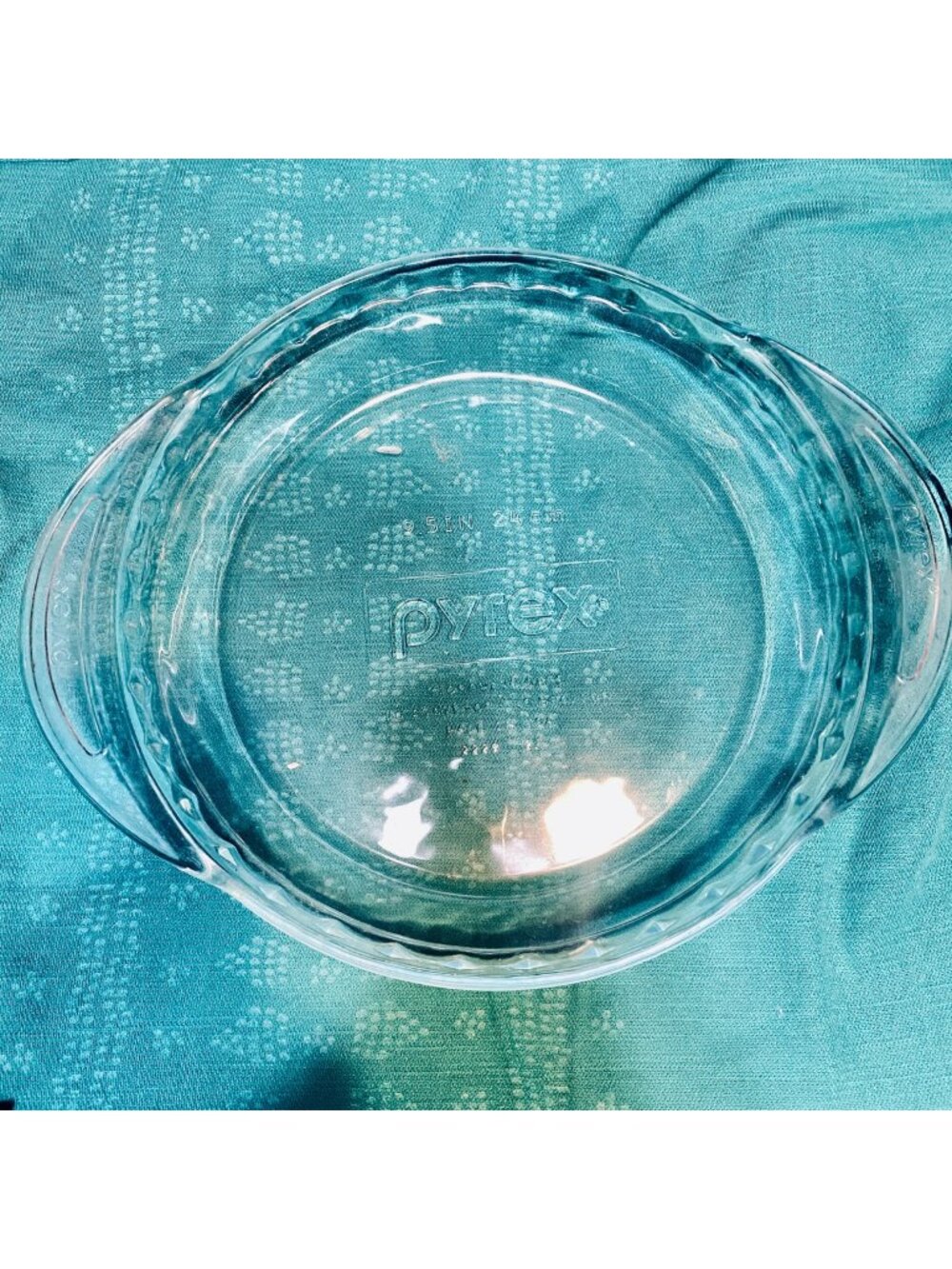 Vintage Pyrex 9.5-Inch Clear Glass Pie Plate Dish Fluted Microwave Oven Safe USA